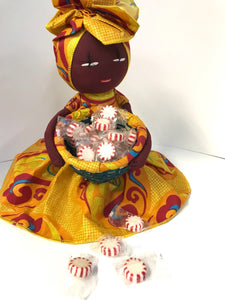 Handmade African Candy Bowl Basket Doll