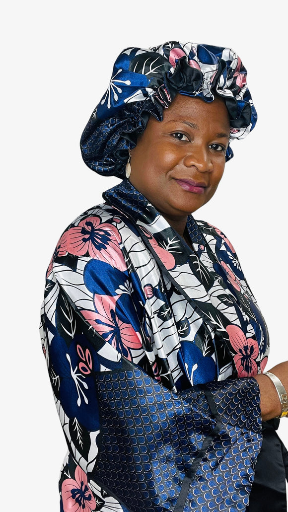 Satin Robe and Hair Bonnet
