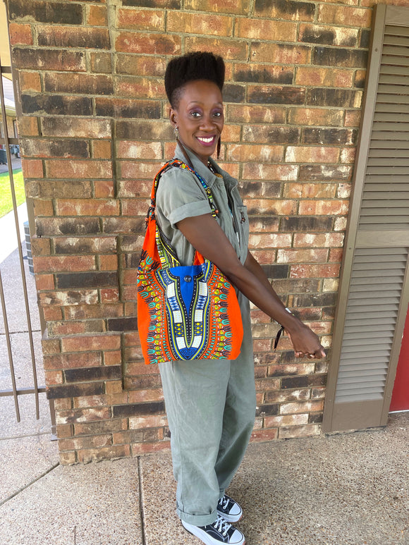 African Dashiki Print Bag Tote Purse