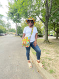 Kente Brimmed Hat and Messenger Bag