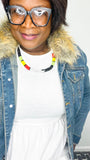 Tribal-inspired African Massai Zulu Beaded Chocker Necklace