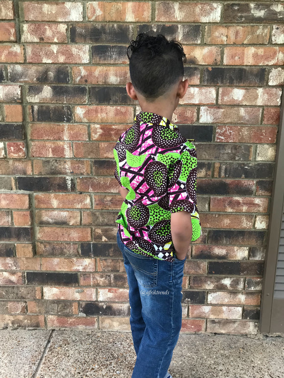 Boys African Print Ankara shirt