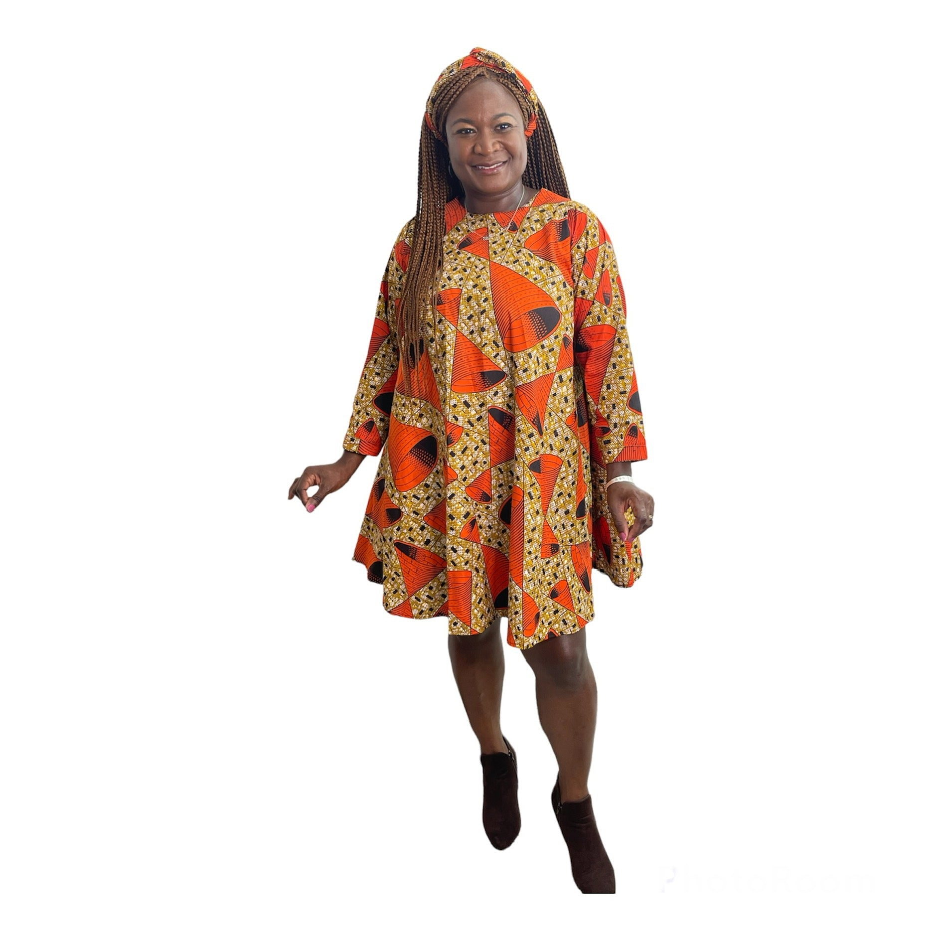 knee length dresses for ladies SALE-The Perfect Piko 3/4 Sleeve Swing Dress-Navy Large / Navy