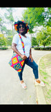 Kente Brimmed Hat and Messenger Bag