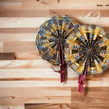 African Print Decorative Jumbo Fan PAIr