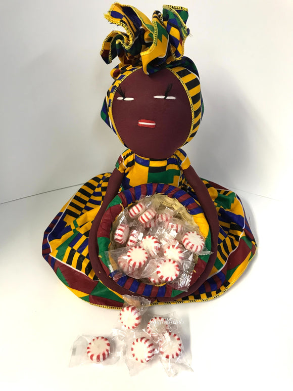 Handmade African Candy Bowl Basket Doll