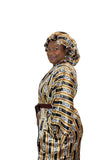 Fendi Print Satin Robe and Hair Bonnet