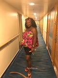 Ankara Spaghetti Strap Flowy Blouse With Matching Headwrap