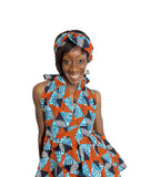 Ankara Spaghetti Strap Flowy Blouse With Matching Headwrap
