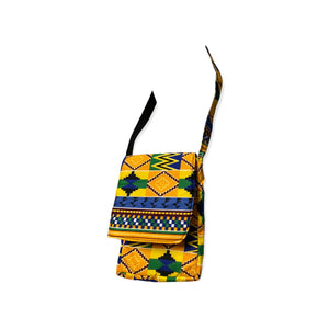 Kente Print Crossbody Messenger Bag