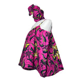 Ankara Spaghetti Strap Flowy Blouse With Matching Headwrap