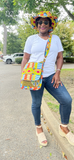 Kente Brimmed Hat and Messenger Bag