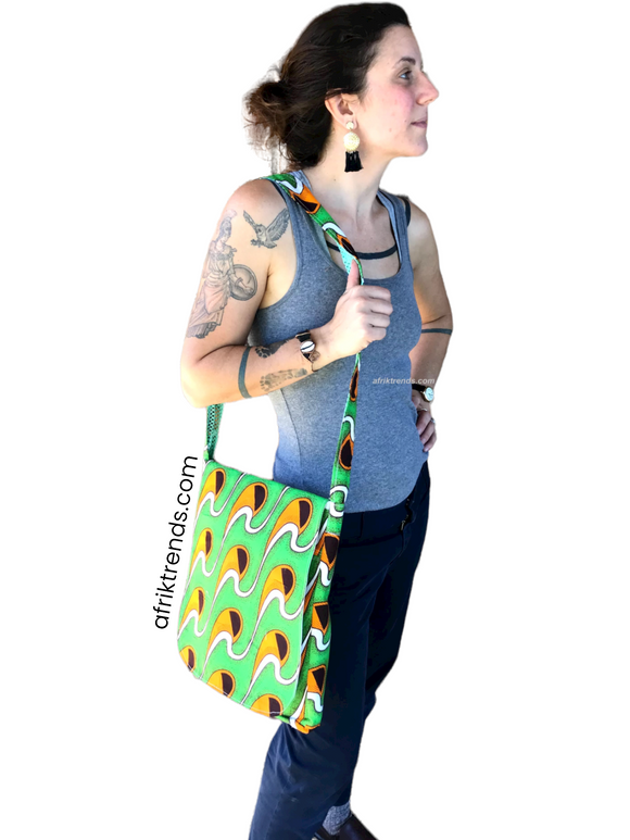 Cross-body Ankara Messenger Bag