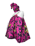 Ankara Spaghetti Strap Flowy Blouse With Matching Headwrap