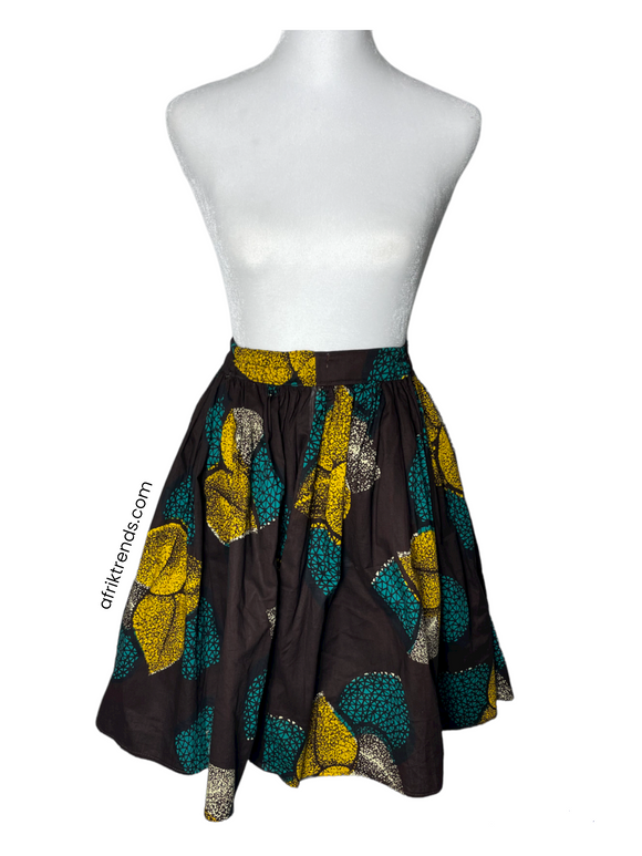 African print floral maxi skirt