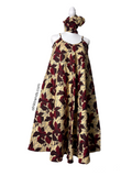Ankara Spaghetti Strap Swing Flowy Summer With Matching Headwrap