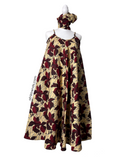 Ankara Spaghetti Strap Swing Flowy Summer With Matching Headwrap