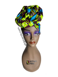 African Print Full Headwrap Checkered Ankara