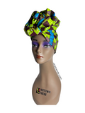 African Print Full Headwrap Checkered Ankara