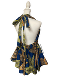 Ankara African print open back halter top with matching elastic Headband