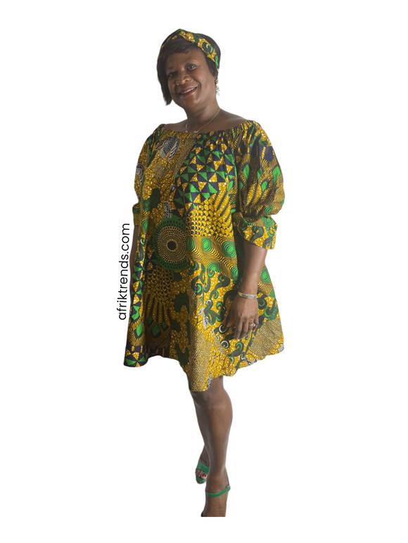 YAYI African print-off shoulders swing dress