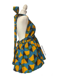 Ankara African print Open back halter top With Matching elastic Headband
