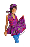 Ankara Spaghetti Strap Flowy Blouse With Matching Headwrap