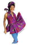 Ankara Spaghetti Strap Flowy Blouse With Matching Headwrap
