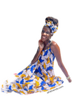 African Print Hibiscus  Summer dress