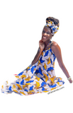 Ankara African Dress With Matching Headwrap