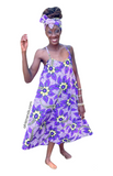 Ankara African Dress With Matching Headwrap