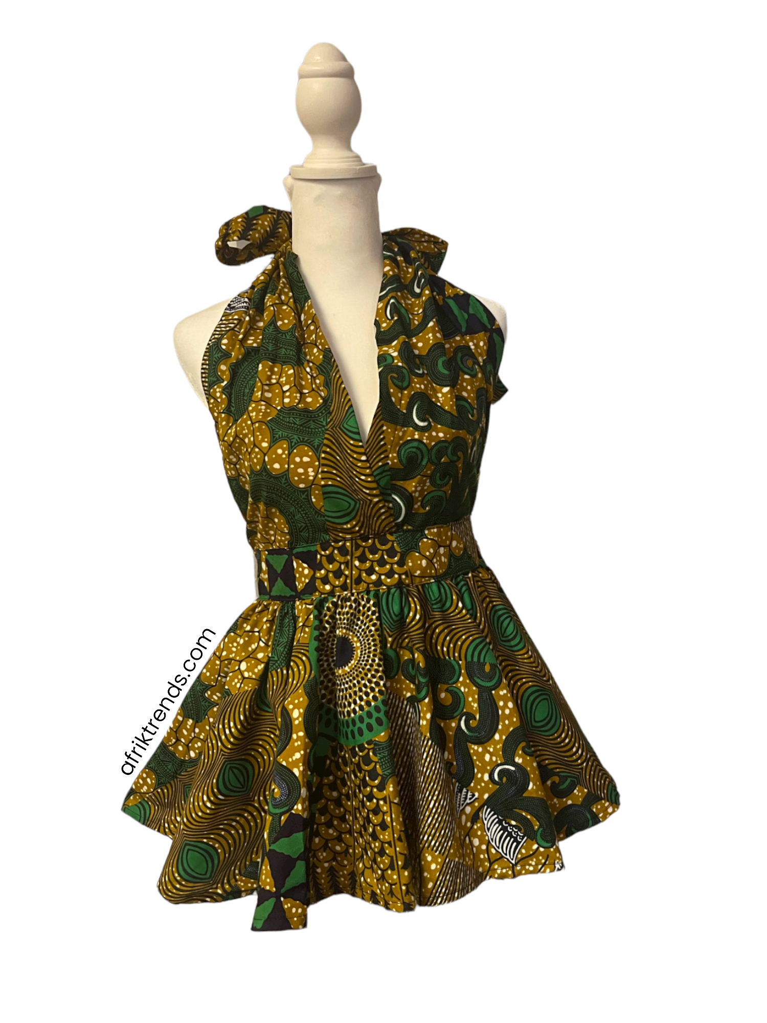 Ankara African print Open back halter top With Matching elastic Headba Afrik Trends Ankara African print Open back halter top With Matching elastic Headba Afrik Trends