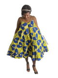 Ankara African Dress With Matching Headwrap