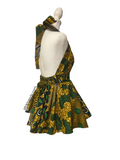 Ankara African print Open back halter top With Matching elastic Headband