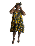 Ankara Spaghetti Strap Swing Flowy Summer With Matching Headwrap