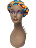 Orange African Print Full Headwrap