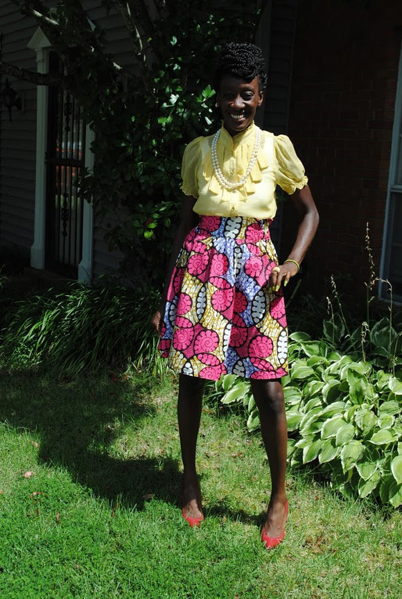 African print skirt